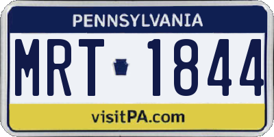 PA license plate MRT1844