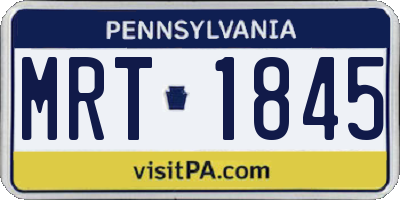 PA license plate MRT1845