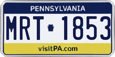 PA license plate MRT1853