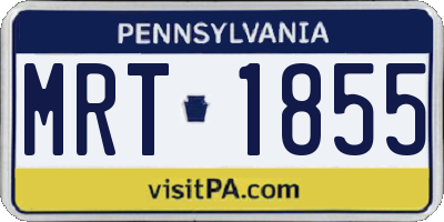 PA license plate MRT1855
