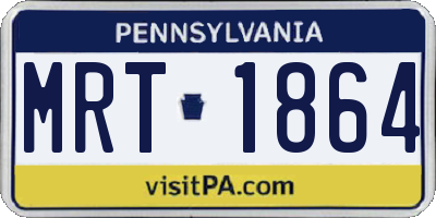 PA license plate MRT1864