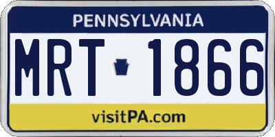 PA license plate MRT1866