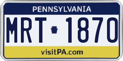 PA license plate MRT1870