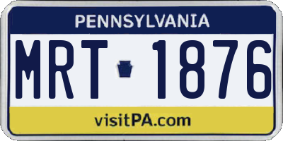 PA license plate MRT1876