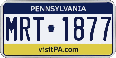 PA license plate MRT1877