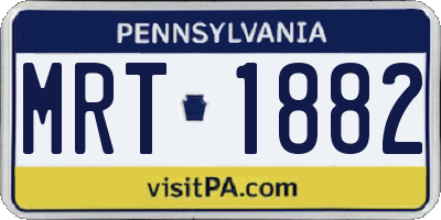 PA license plate MRT1882