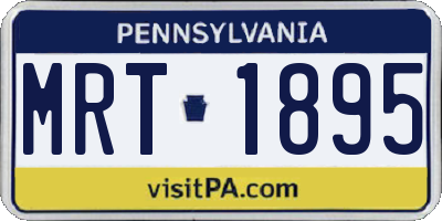 PA license plate MRT1895
