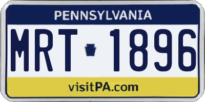 PA license plate MRT1896