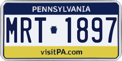 PA license plate MRT1897
