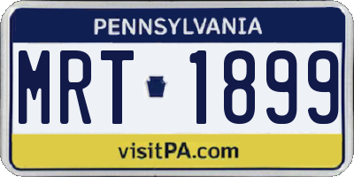 PA license plate MRT1899