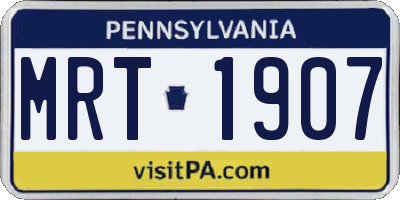 PA license plate MRT1907