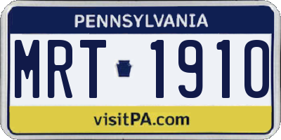 PA license plate MRT1910