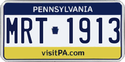 PA license plate MRT1913