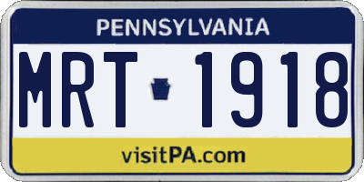 PA license plate MRT1918