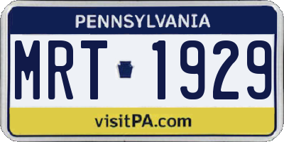 PA license plate MRT1929