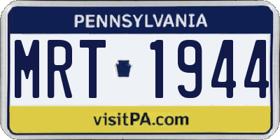 PA license plate MRT1944