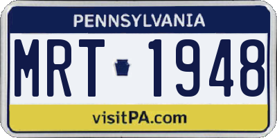 PA license plate MRT1948