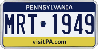 PA license plate MRT1949