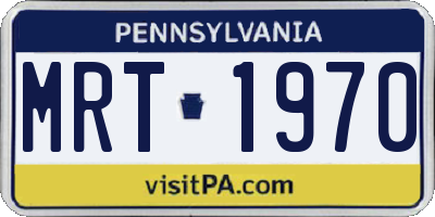PA license plate MRT1970