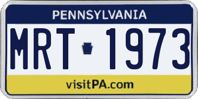 PA license plate MRT1973