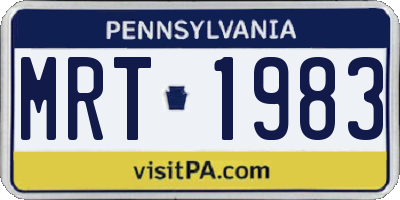 PA license plate MRT1983