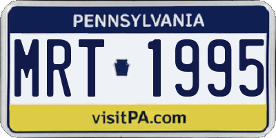 PA license plate MRT1995
