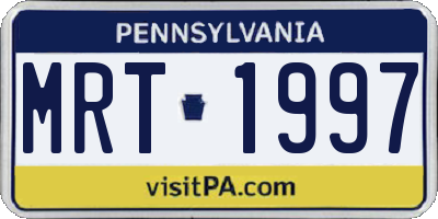 PA license plate MRT1997