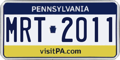 PA license plate MRT2011