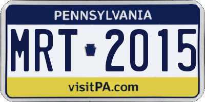 PA license plate MRT2015