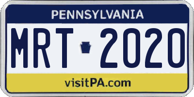 PA license plate MRT2020