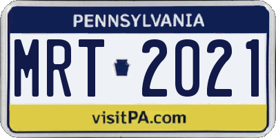 PA license plate MRT2021