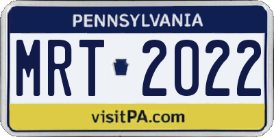 PA license plate MRT2022