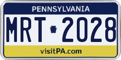 PA license plate MRT2028