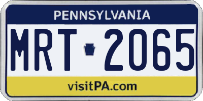 PA license plate MRT2065