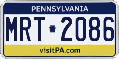 PA license plate MRT2086