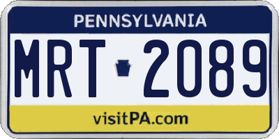 PA license plate MRT2089
