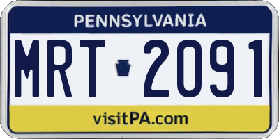 PA license plate MRT2091