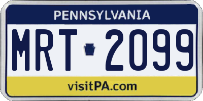 PA license plate MRT2099