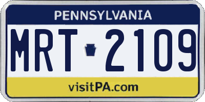 PA license plate MRT2109