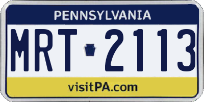 PA license plate MRT2113