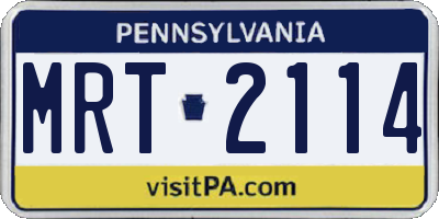 PA license plate MRT2114
