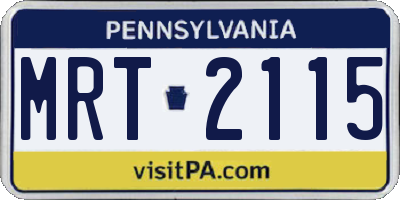 PA license plate MRT2115