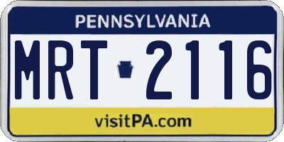 PA license plate MRT2116