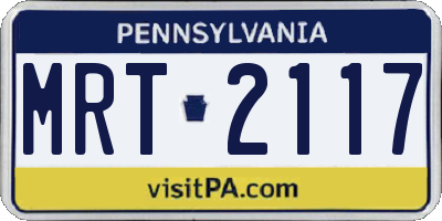 PA license plate MRT2117