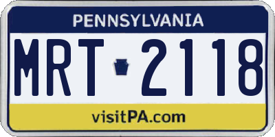PA license plate MRT2118