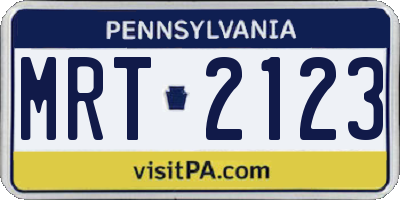 PA license plate MRT2123