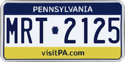 PA license plate MRT2125