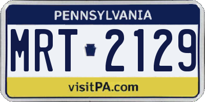 PA license plate MRT2129