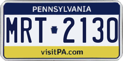 PA license plate MRT2130