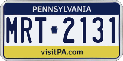PA license plate MRT2131